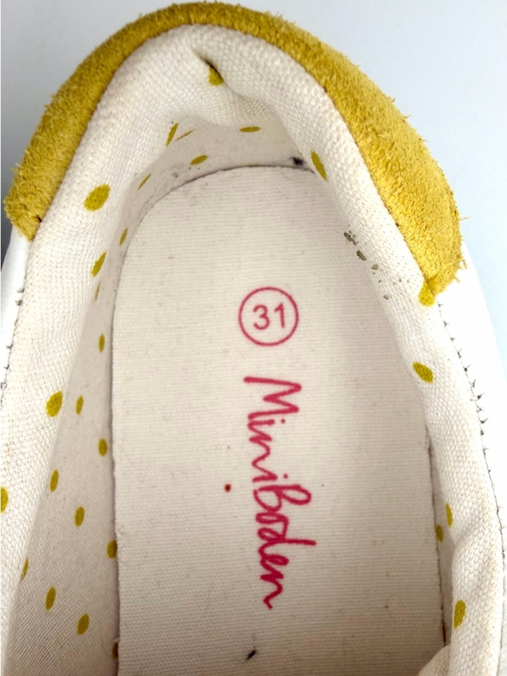 Mini Boden White Sneakers with Pink & Yellow Accents - Picture 6 of 6